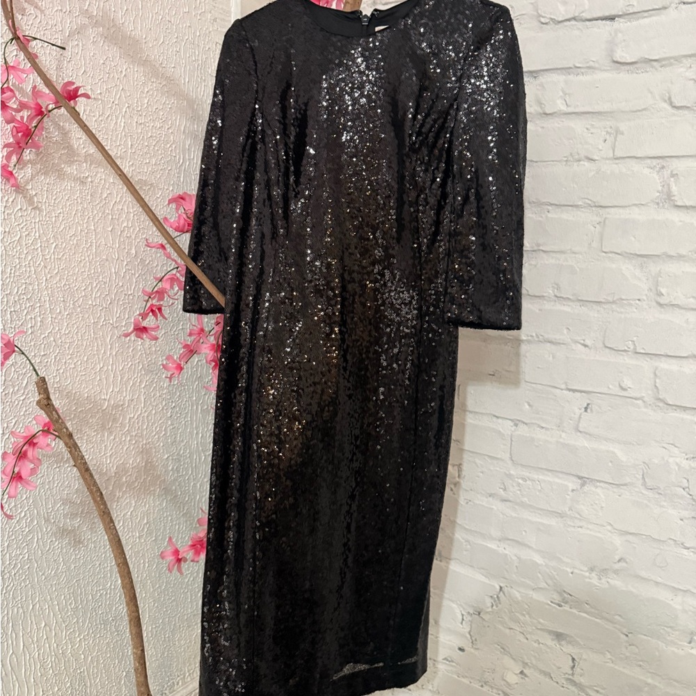 Eva Mendes for New York & Company Sparkling Black Long Sleeve Dress